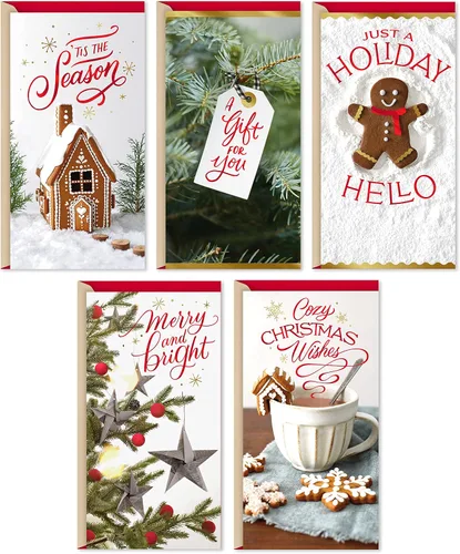 Miniatura 9 de Hallmark - Surtido de tarjetas de Navidad en caja, Que nieve (4 diseños, 12 tarjetas y sobres)
