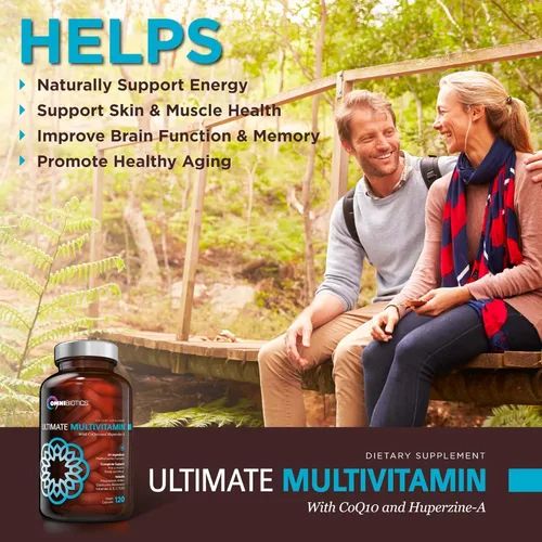 Miniatura 5 de OmniBiotics Multivitamínico diario definitivo para mujeres y hombres, 34 ingredientes esenciales, incluyendo vitamina A, C, D, E, B6, B12, biotina