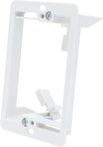 Miniatura 3 de Caja de soporte de montaje de bajo voltaje de 1 cuadrilla, placa de pared multiusos para paneles de yeso (1 paquete, blanco)