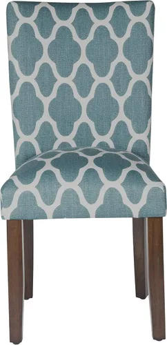 Miniatura 104 de Homepop Silla de comedor con detalles festoneados, sillas de comedor Parsons tapizadas, muebles decorativos para el hogar, tejido gris claro