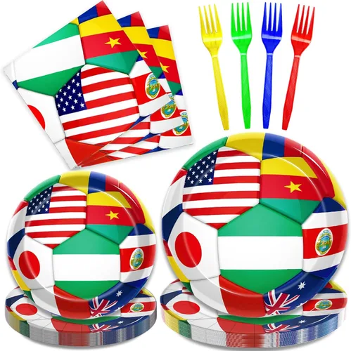 Miniatura 10 de Kepeel 96 piezas de platos y servilletas para fiesta de spa, suministros de decoración para fiesta de maquillaje de día de spa para niñas, niñas