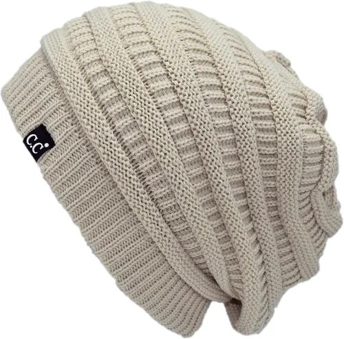 Miniatura 29 de C.C Winter Oversized Beanie Hat with Fuzzy Lining – Thick Knit Thermal Beanie for Cold Weather, Soft Warm Fleece Lined Cap