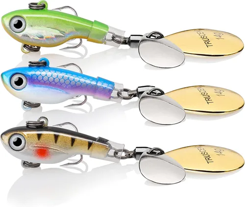 Miniatura 14 de TRUSCEND Cebos Giratorios de Pesca Swim o Jig para Agua Dulce y Salada, Señuelos de Pesca Rooster Tail para Trucha Lubina Lucioperca Crappie Salmón