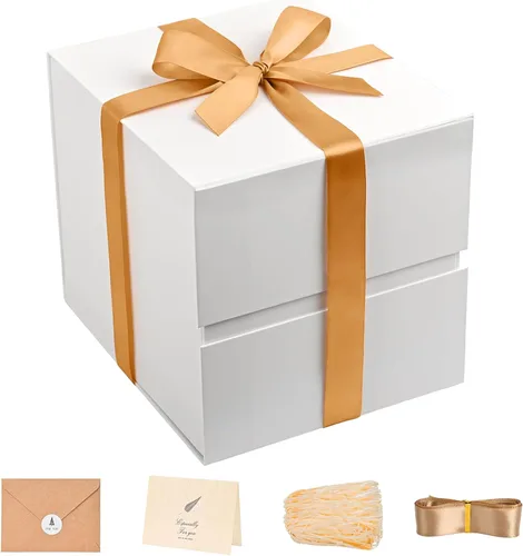 Miniatura 55 de LIFELUM Square Gift Box with Magnetic Lid, Card, Sticker, Ribbon, Shredded Paper Filler for Business, Wedding, Birthdays