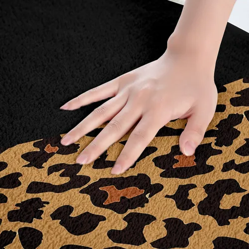 Miniatura 2 de Tapete de baño con estampado de leopardo para decoración del hogar, animales de guepardo africano y vida silvestre, tapete de microfibra de felpa
