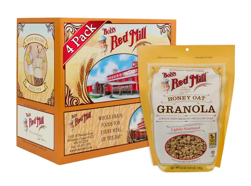 Bob's Red Mill Granola de avena y miel, 12 onzas (paquete de 4)