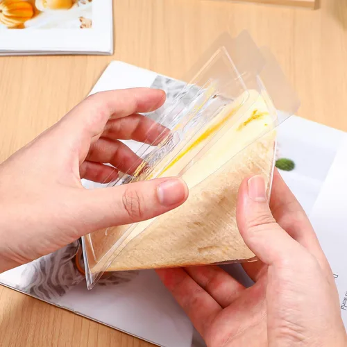 Miniatura 7 de DOITOOL Sandwich Case 50PCS Caja de embalaje de sándwich de plástico, recipientes de magdalena triángulo transparente para panadería, restaurante