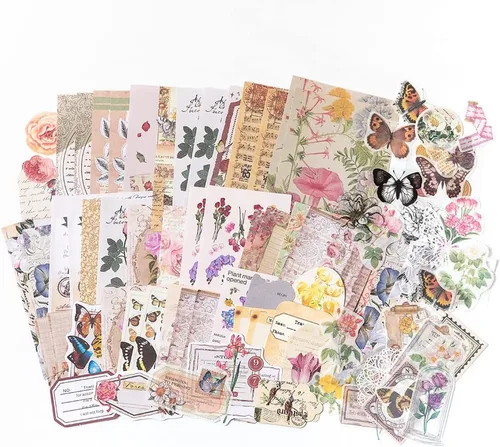 Alideco 260 piezas Calcomanías Vintage para Álbum de Recortes, Papel de Scrapbooking, Suministros Washi para Junk Journaling, Álbum de Collage