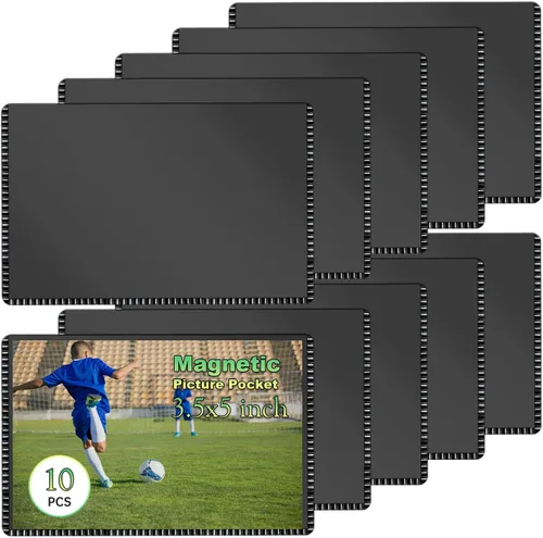 Miniatura 23 de Marco de Fotos Magnético Negro CHUNNIAO 4X6 para Refrigerador, Fundas de Imanes de Fotos Negro 4X6" 10PCS