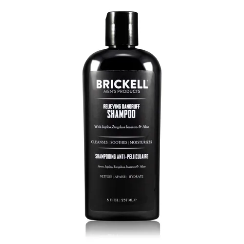 Brickell Champú para hombre para aliviar la caspa para hombres, alivia y elimina la caspa con ácido salicílico, ziziphus joazeiro y aloe, 8 onzas,