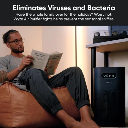 Miniatura 6 de Wyze Purificador de aire con filtro de incendio forestal (especial), para sala de estar, cocina, HEPA 13, 21 db silencioso, con modo de suspensión