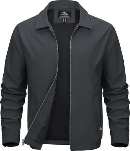 Miniatura 9 de MAGCOMSEN Chaquetas Ligeras para Hombre con Cremallera Completa Abrigo Ligero Chaqueta de Cuello Extendido Chaqueta Cortavientos Casual