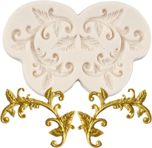 Miniatura 9 de Molde de fondant barroco Curlicues Scroll Lace Border Molde de silicona para decoración de pasteles Chocolate Cupcake Topper Candy Sugar Craft