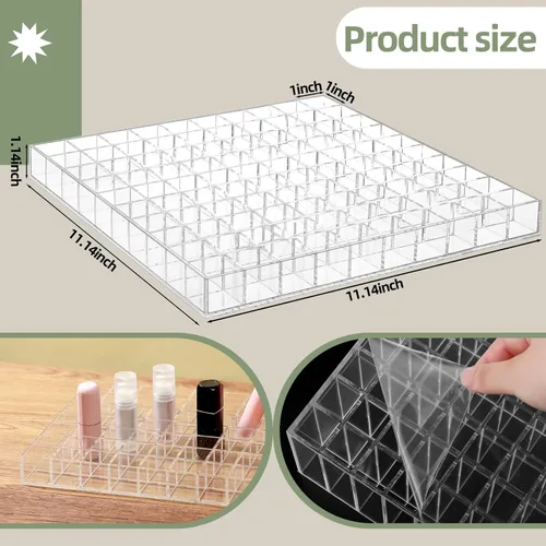 Miniatura 2 de Mumufy Soporte para lápiz labial, organizador de acrílico transparente, organizador de brillo de labios, estuche de plástico para cosméticos