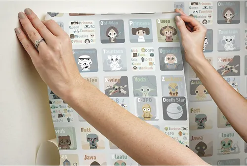 Miniatura 5 de RoomMates RoomMates, RMK11953RL - Papel tapiz autoadhesivo con alfabeto infantil de Star Wars
