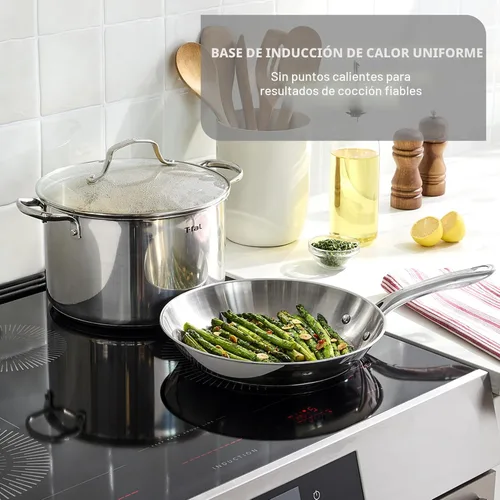 Miniatura 7 de T-fal Gourmet - Juego de utensilios de cocina de acero inoxidable de 15 piezas, ollas y sartenes, apto para lavavajillas, apto para horno hasta 500