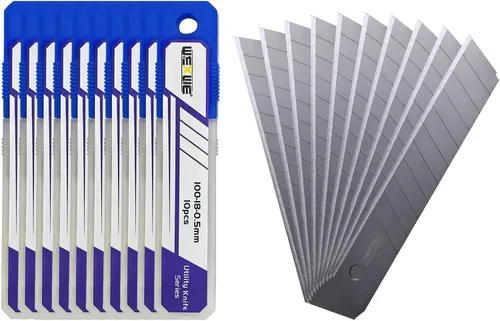 Miniatura 8 de Cuchillas de repuesto de cuchillo utilitario de 0.709 in, cuchillas de acero SK4 a presión de 60 grados para cuchillos de corte retráctiles, hobby