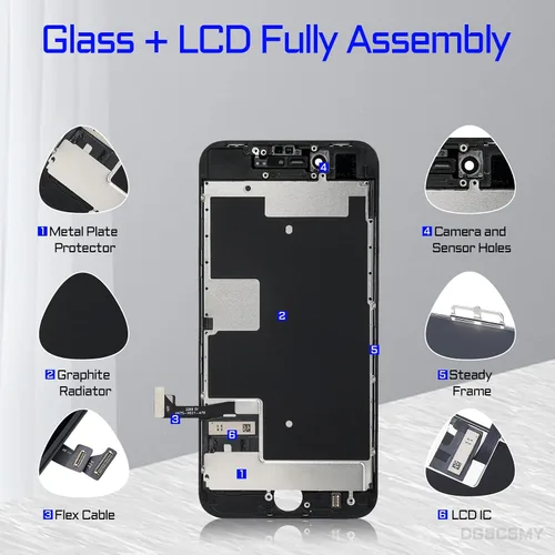 Miniatura 2 de Para iPhone 8 / SE 2ª generación de reemplazo de pantalla LCD negra para iPhone SE2 2020 3D Touch 4.7 "digitalizador montaje completo herramientas