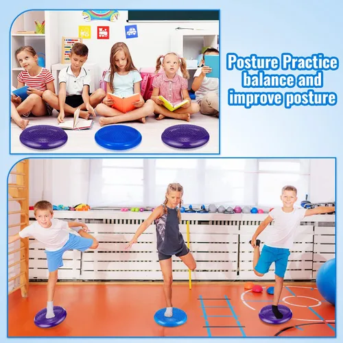 Miniatura 5 de Outus 2 Pcs Balance Disc Inflated Wobble Cushion for Sensory Kids 13. 4 Inch Wiggle Seat Flexible Seating with Hand Pump for Kids Men Women