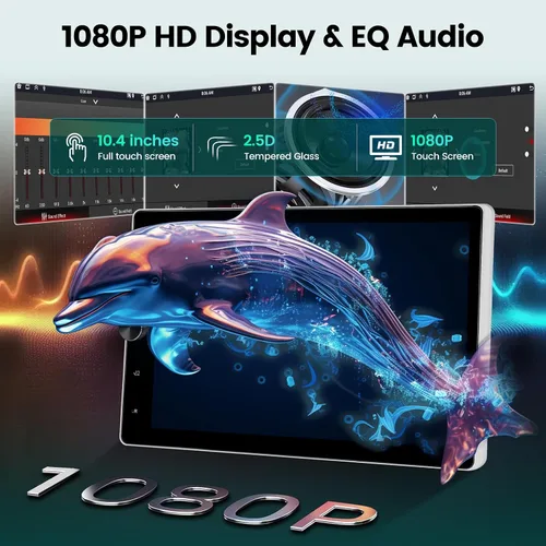 Miniatura 9 de 2G+64G Solo DIN Android Car Stereo 10.4 pulgadas Rotatorio Vertical Pantalla Táctil Radio con Carplay Inalámbrico y Android Auto/EQ