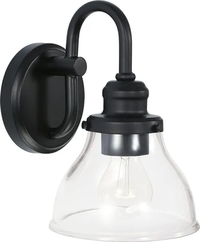Miniatura 34 de Capital Lighting 621111PN-426 - Lámpara de pared de cristal transparente de mediados de siglo, 1 luz de 100 vatios, 10 pulgadas de alto x 6 pulgadas