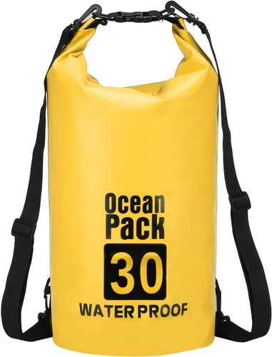 Miniatura 32 de Bolsa seca impermeable, 5 L, ajuste para mujeres y hombres, bolsas a prueba de agua, mochila flotante ligera de almacenamiento en seco con silbato