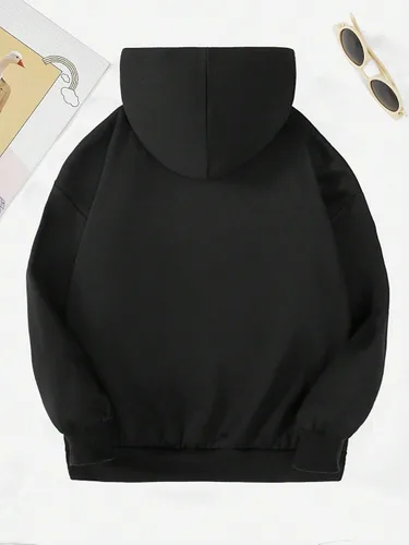 Miniatura 2 de Floerns Sudadera con capucha de manga larga con estampado gráfico de corazón para niñas