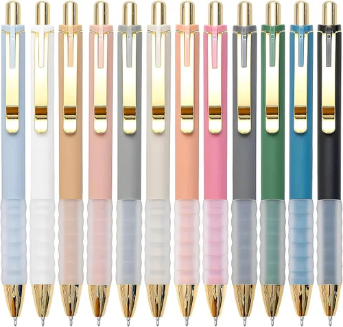 Miniatura 13 de Linbsunne Bolígrafos de punta media de 0.039 in con agarre súper suave para hombres y mujeres, bolígrafos retráctiles