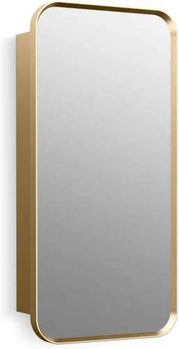 Miniatura 22 de Kohler 35573-BNL Verdera® - Espejo de gabinete de medicina enmarcado, diseño cápsula, interior espejado, gabinete de baño, estantes de vidrio