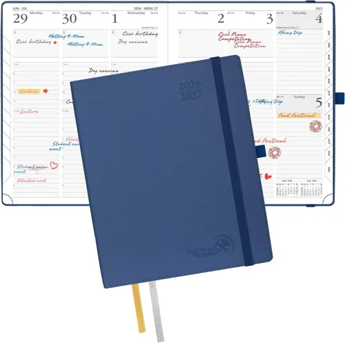 Miniatura 36 de POPRUN Agenda de bolsillo 2026-2027, tamaño del bolso, 4 x 6.25 pulgadas, calendario de bolsillo (julio de 2026 a junio de 2027) para bolso