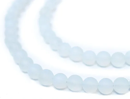 Miniatura 118 de The Bead Chest Cuentas de Jade Blanco Mate Redondas (8mm): Piedra Preciosa Orgánica Redonda Esférica de Energía con Poder de Sanación para Hacer
