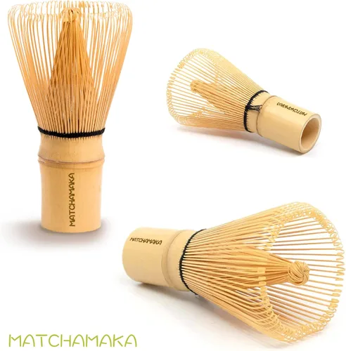 Miniatura 2 de Batidor de té verde matcha prémium – 100 puntas – MATCHAMAKA tradicional japonés de bambú matcha – té verde, leche matcha, polvo ceremonial matcha