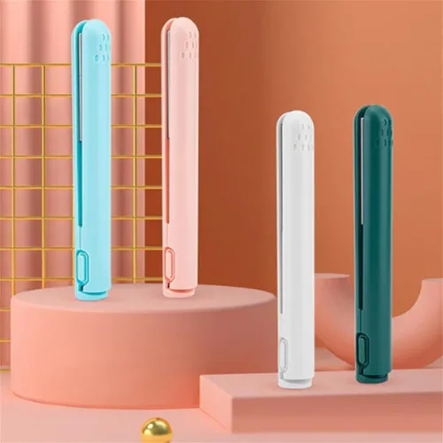 Miniatura 2 de Mini rizador de doble propósito, mini alisador de pelo y rizador 2 en 1, fuente de alimentación USB, rizador de viaje, alisador de pelo portátil
