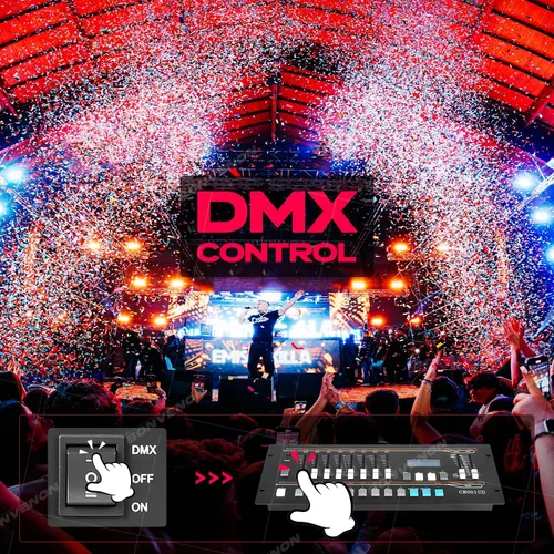 Miniatura 3 de Máquina de cañón de confeti de CO2 Control DMX con estuche de vuelo, cañón de confeti de boda para discoteca discoteca fiesta de escenario (Mini)