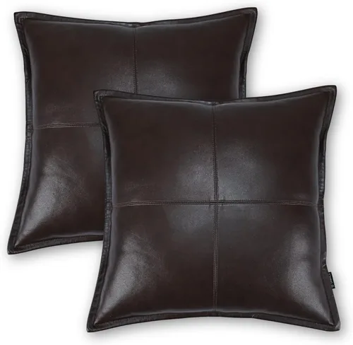 Miniatura 81 de Funda de almohada de piel de cordero – Funda decorativa para cojín de sofá – Fundas para sala de estar y dormitorio, 14 x 14 pulgadas – Caja marrón
