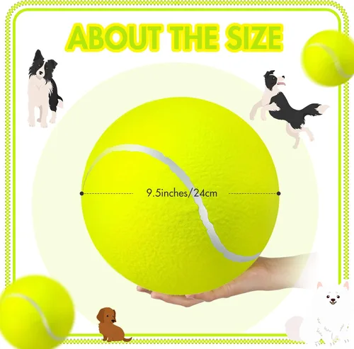 Miniatura 3 de Sratte 6 pelotas de tenis grandes gigantes para perros de 9.5 pulgadas, pelotas inflables de juguete para perros grandes para entrenamiento