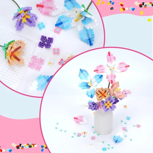 Miniatura 5 de Meland Kit de cuentas de fusible, 11,000 cuentas de 36 colores para manualidades para niñas de 5 a 12 años, juego de cuentas derretidas de 0.197 in