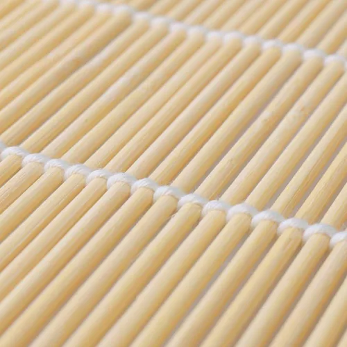 Miniatura 7 de GARASANI Paquete de 2 kits de fabricación de sushi de bambú, 2 tapetes de bambú natural, 1 cepillo de cocina, 9.4 x 9.4 pulgadas (beige)
