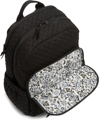 Miniatura 4 de Vera Bradley Mochila Campus de Algodón para Mujer, Negro algodón reciclado