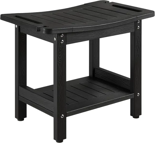 Miniatura 10 de Taburetes de ducha resistentes, bancos de ducha para ducha interior, banco de ducha de plástico de madera de polietileno impermeable, taburetes