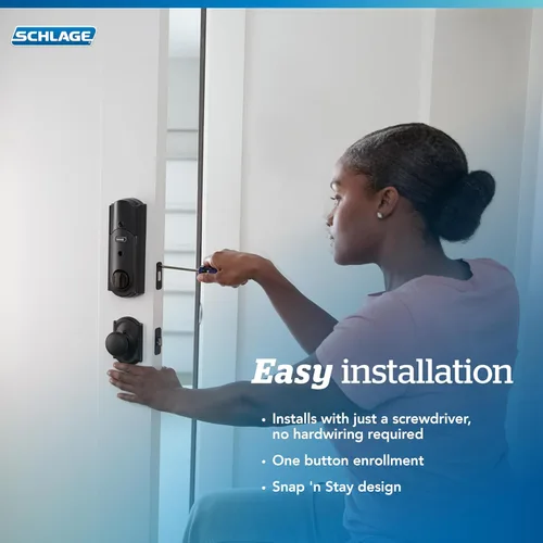 Miniatura 7 de Schlage Connect BE469ZP CEN 716 - Cerradura de seguridad inteligente con alarma incorporada, moldura Century en bronce envejecido