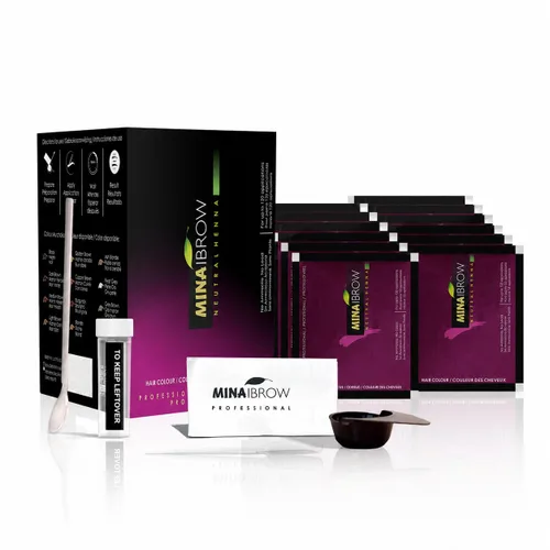 Miniatura 3 de Mina iBrow - Paquete de recambio de color para el cabello, polvo de tinte natural para teñir el cabello, a prueba de agua y manchas, sin amoníaco