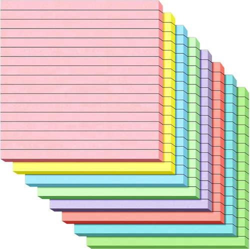 Miniatura 7 de Qeeenar 8 blocs de notas adhesivas grandes 11 x 11 pulgadas con líneas, notas adhesivas jumbo de gran tamaño para pared, memo cuadrado de gran