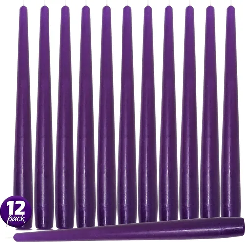 Miniatura 2 de Hyoola Velas cónicas altas – Velas cónicas sin goteo color morado de 12 pulgadas – 10 horas de tiempo de combustión – 12