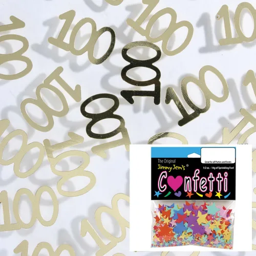 Miniatura 3 de Confeti número 100 oro - paquete al por menor #7998 QS0