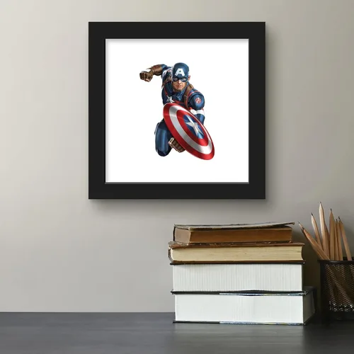 Miniatura 5 de Trends International Gallery Pops Marvel Comics Avengers - Póster de pared de Capitán América, 12 x 12 pulgadas, versión enmarcada en negro Versión