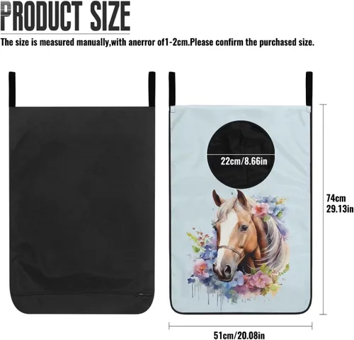 Miniatura 2 de Cesta universal de ropa sucia para guardar ropa sucia y ahorrar espacio Caballo Cesta de ropa sucia multifuncional con cremallera para colgar