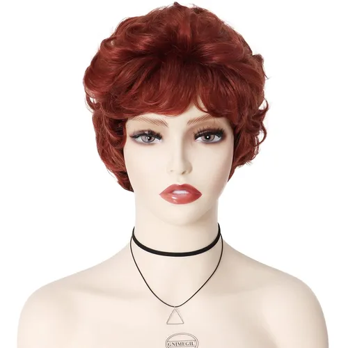 Miniatura 12 de GNIMEGIL Pelucas cortas rizadas grises para mujeres, pelo sintético suave, pelucas de reemplazo para abuela, pelucas completas para uso diario