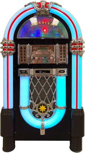 Miniatura 10 de Arkrocket Reproductor de Vinilo de Jukebox de Tamaño Completo Bluetooth USB SD CD Radio Retro Tocadiscos Jukebox Clásico (Taurus - Clásico)