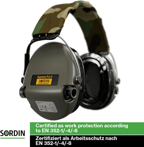 Miniatura 6 de Sordin Pro-X LED Ear Muffs - Active and Electronic Ear Defenders - Gel Pads - Earmuffs for Hunting & Shooting Oliva